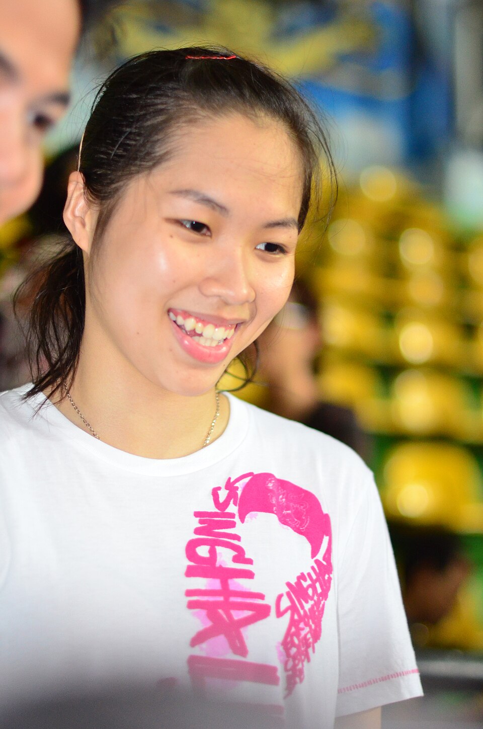รัชนก อินทนนท์ นักแบดมินตันทีมชาติไทย ขณะเล่นในการแข่งขัน