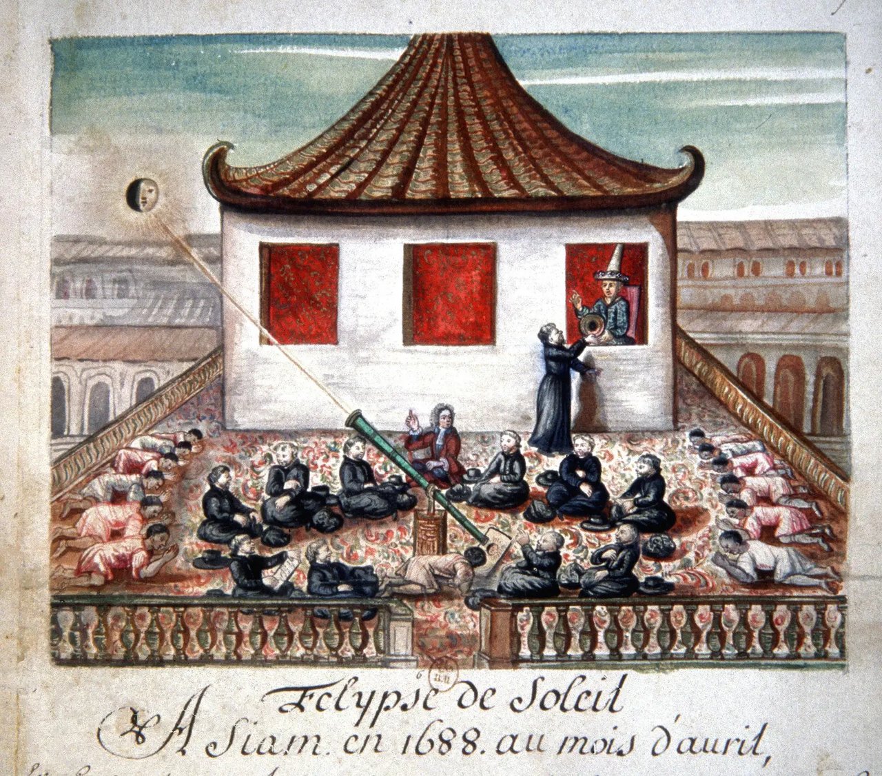 ภาพประกอบสุริยุปราคาในสยามปี 1688